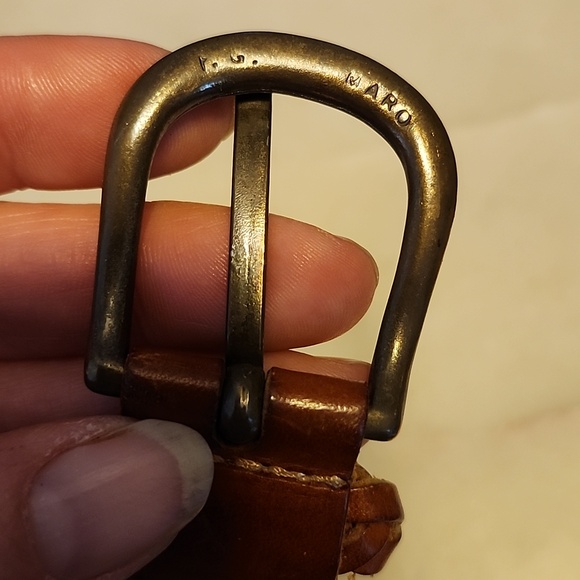 ECHO Made In Turkey Brown Leather Braided Belt - Picture 6 of 16